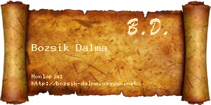 Bozsik Dalma névjegykártya